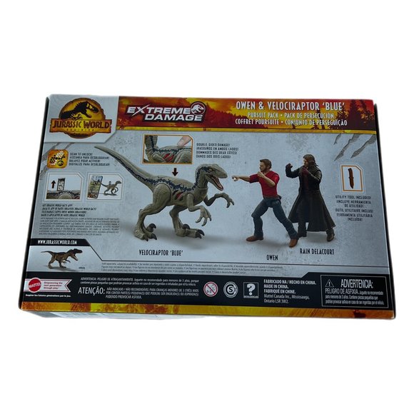 Jurassic World: Dominion Extreme Damage Owen & Velociraptor 'Blue' Pursuit Pack - Picture 2 of 4